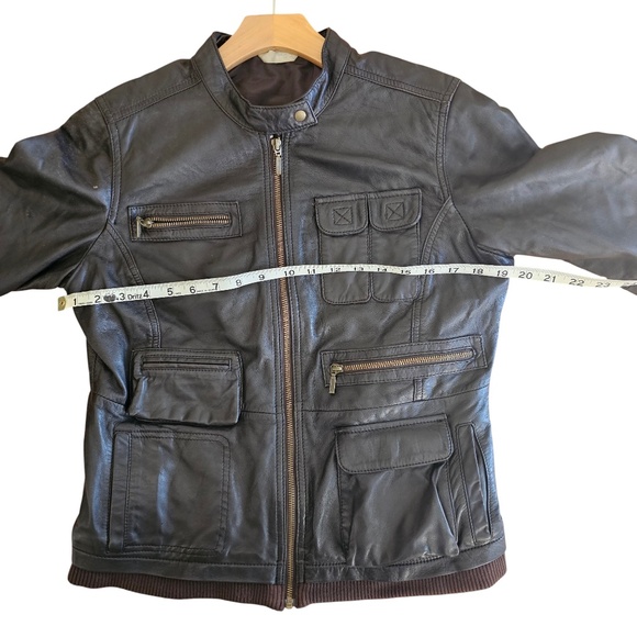 Promod women's leather vintage jacket in black - Picture 4 of 6